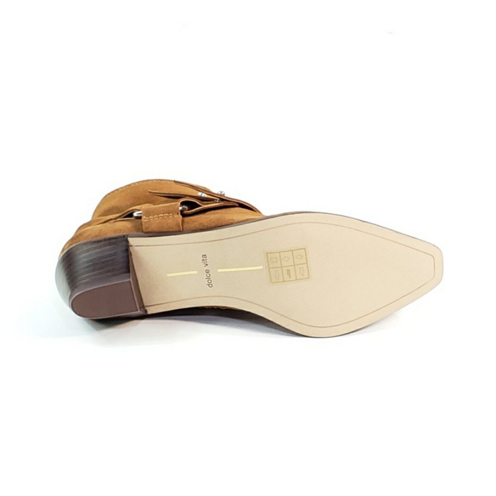 Dolce Vita Ankle Booties Block Heel Buckle Zip - Picture 6 of 8
